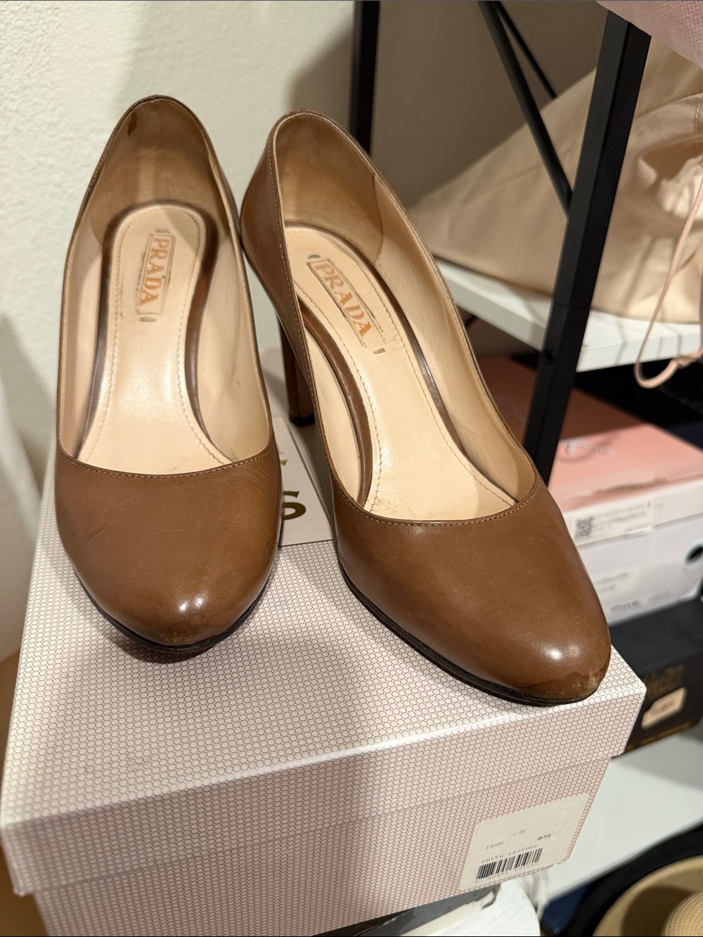 Prada Brown Leather Pointed-Toe Pumps - Picture 2 of 10